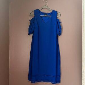 Roz & Ali Royal Blue Cold Shoulder Midi Dress
